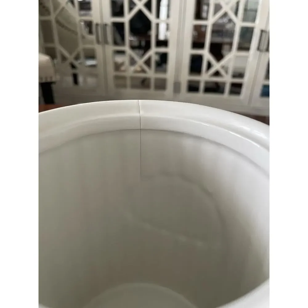 French Country Side Canister 8 Inch White